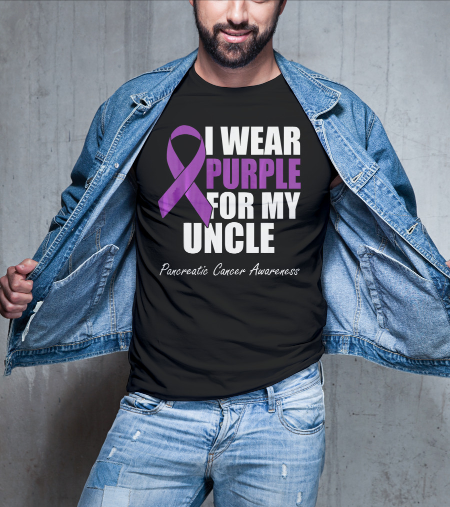 I Wear Purple For My Uncle Pancreatic Cancer Awareness T-Shirt