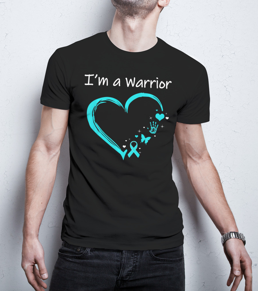 I'm A Warrior Ovarian Cancer Heart Awareness T-Shirt