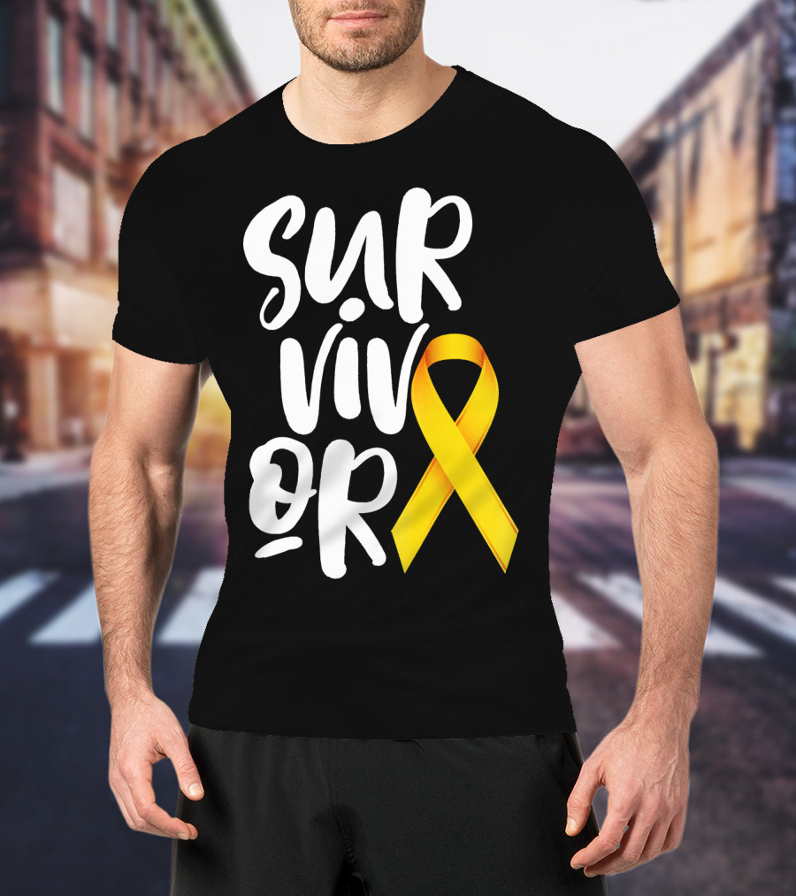 Sarcoma Bone Cancer Survivor Yellow T-Shirt