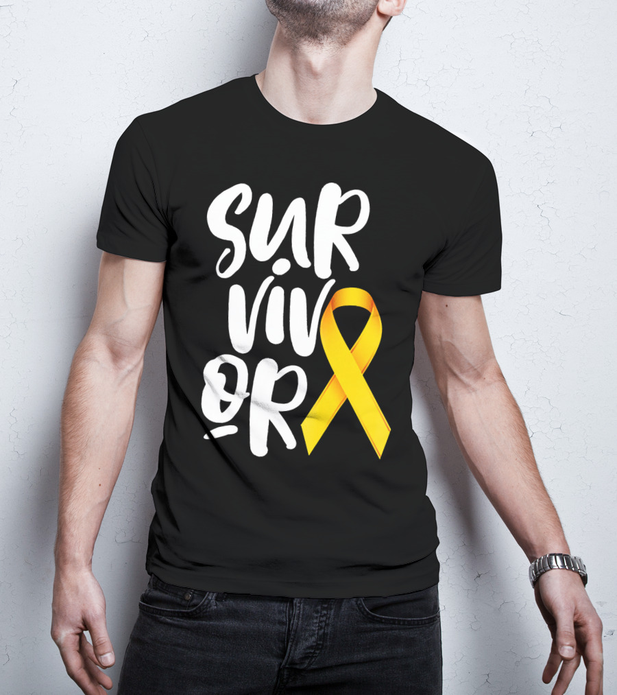 Sarcoma Bone Cancer Survivor Yellow T-Shirt