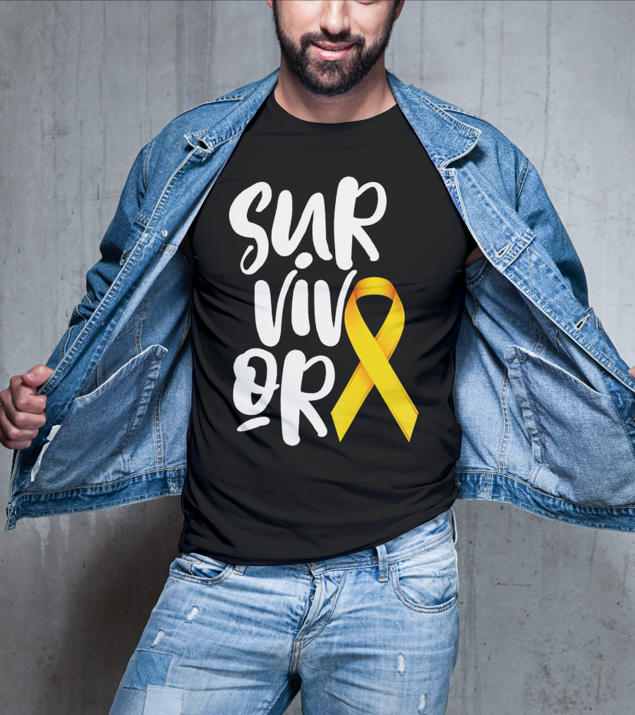 Sarcoma Bone Cancer Survivor Yellow T-Shirt