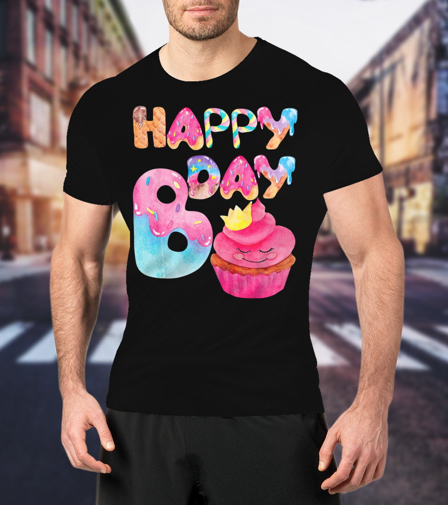 Happy Bday Cupcake Donut Themed Birthday T-Shirt