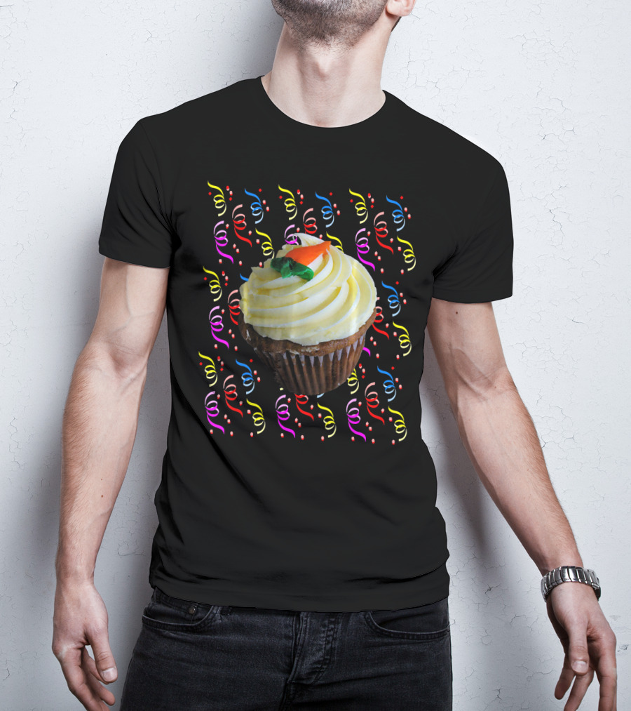 Cupcake And Confetti Cupcake With Colorful Swirl Decorations T-Shirt