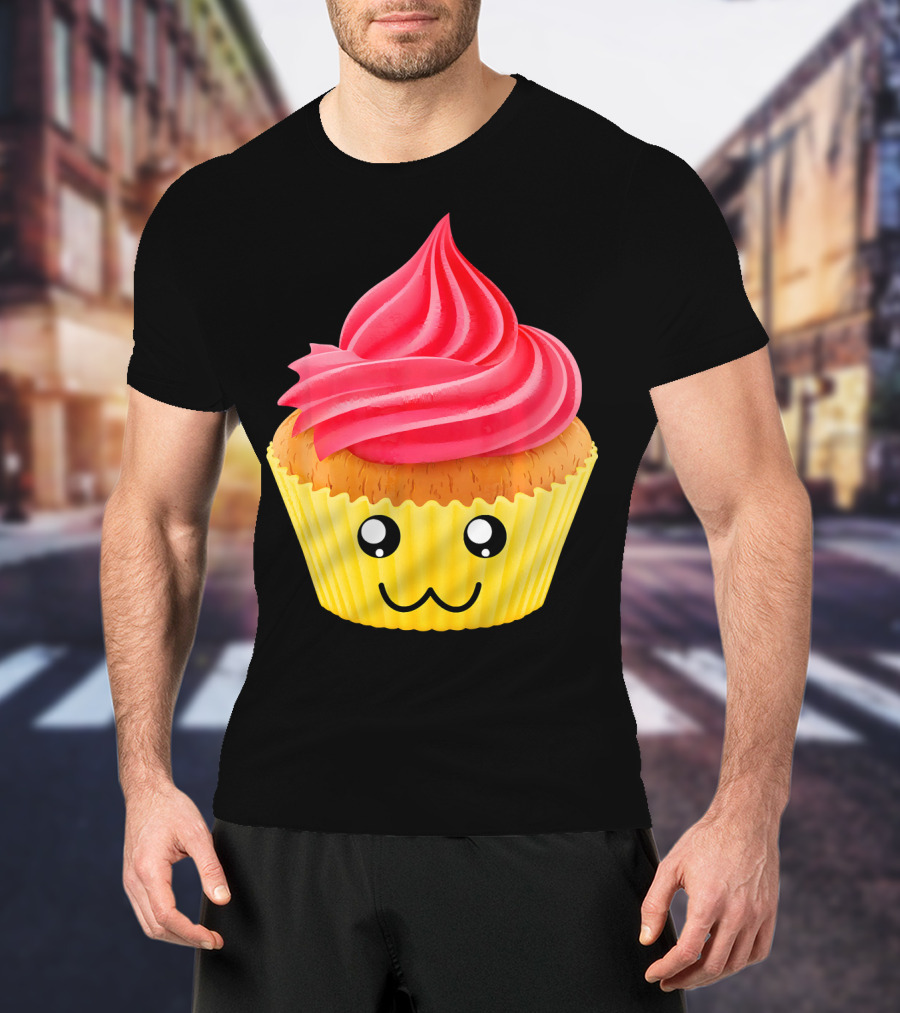 Kawaii Cupcake Lover Cute Muffin Face T-Shirt