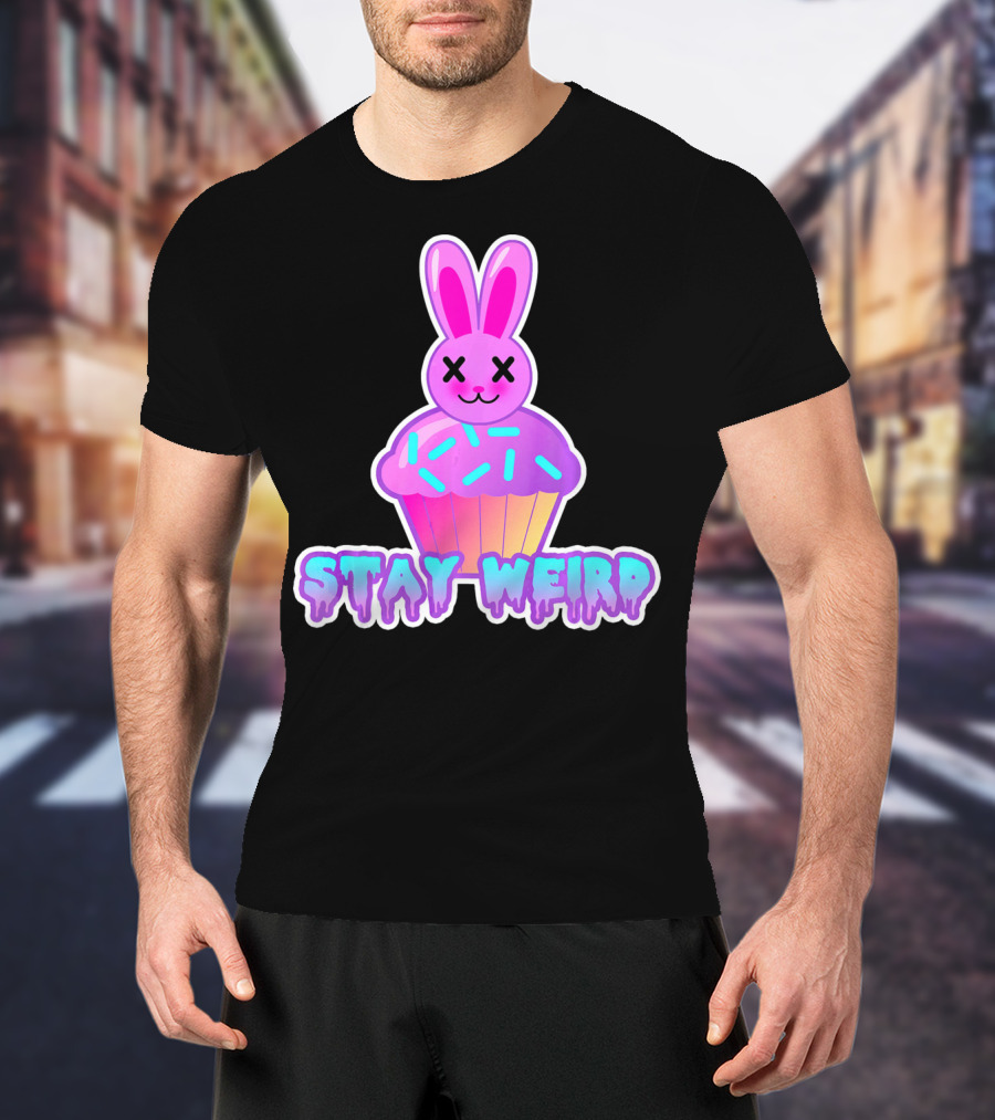 Stay Weird Pastel Goth Doom Bunny Cupcake T-Shirt