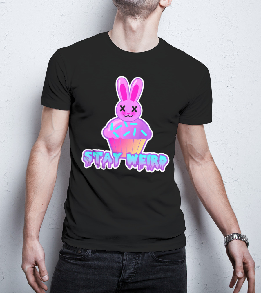 Stay Weird Pastel Goth Doom Bunny Cupcake T-Shirt