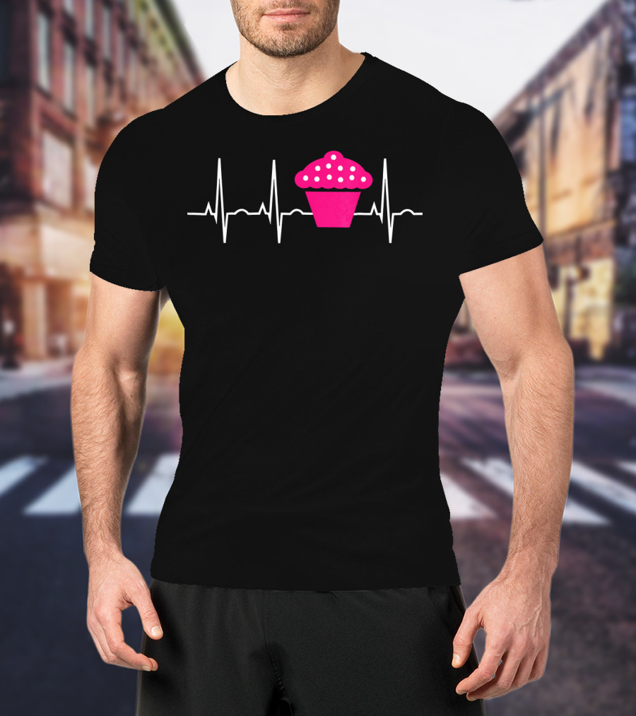 Cupcake Heartbeat Pulse T-Shirt