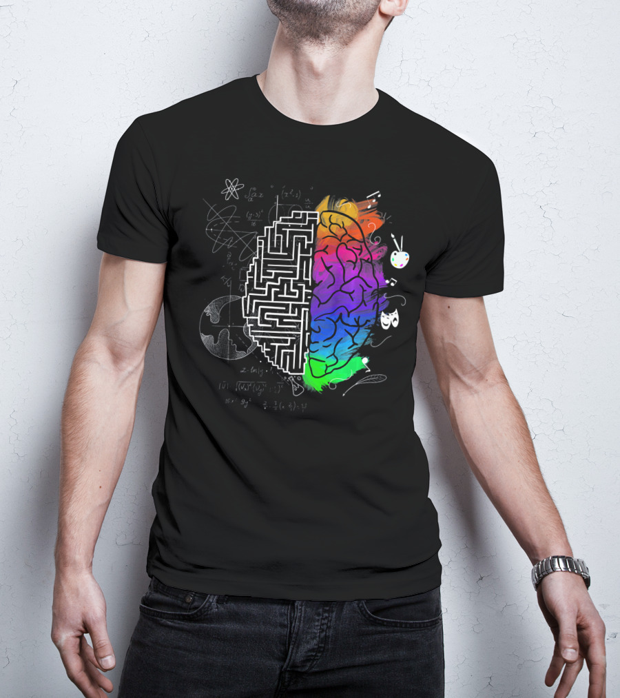 Colorful Brain Science Physics Art Music Mathematics Creativity T-Shirt