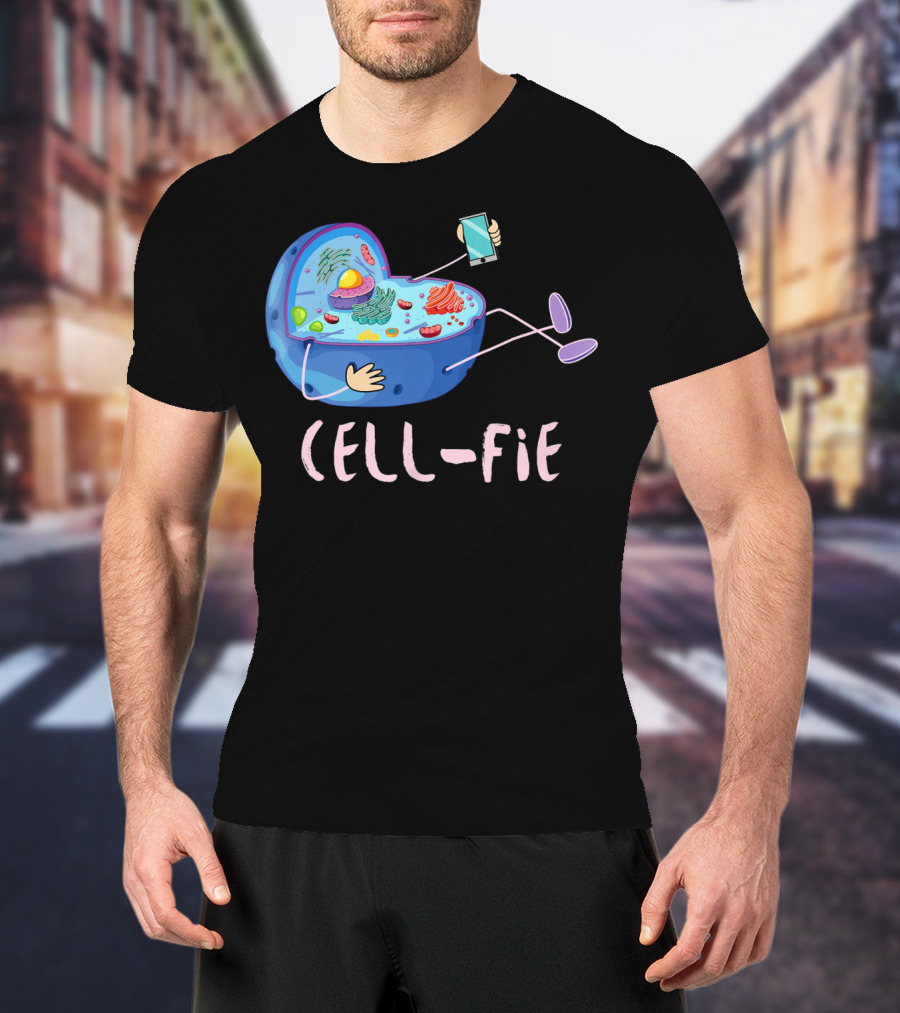 Cell Fie Funny Science Biology Teacher Cell Phone Concept T-Shirt