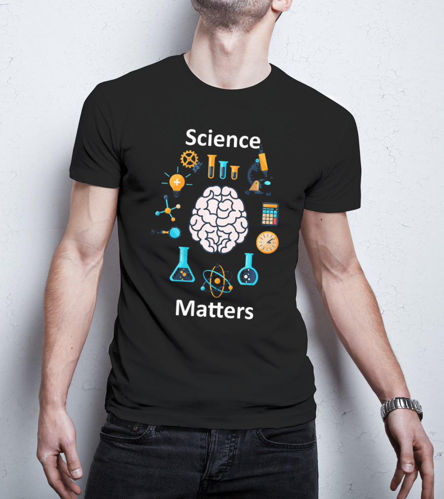Science Matters STEM Tech Girls Brain Chemistry Physics Microscope T-Shirt