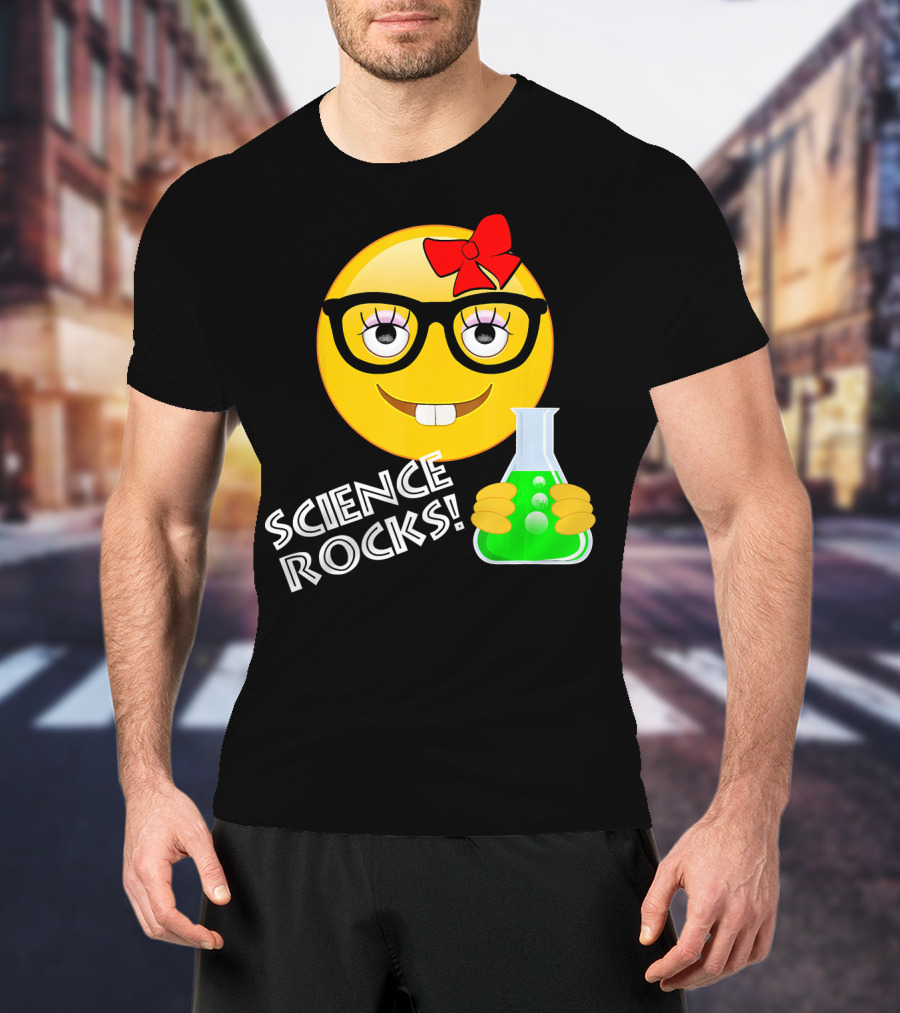 Science Rocks Emoji Chemistry Girl T-Shirt