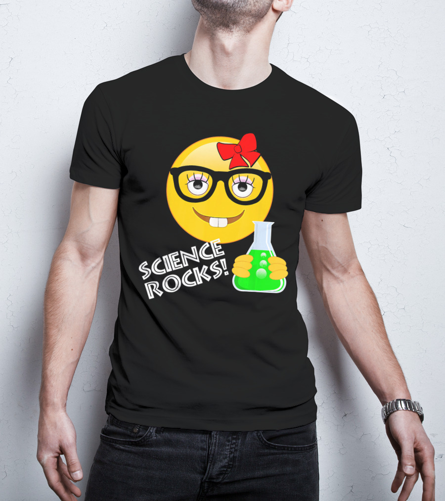 Science Rocks Emoji Chemistry Girl T-Shirt
