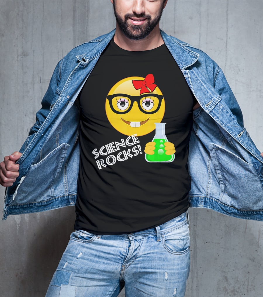 Science Rocks Emoji Chemistry Girl T-Shirt