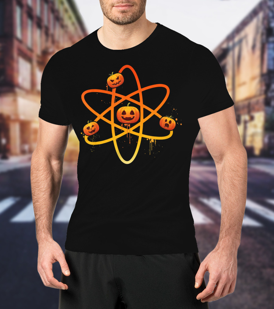 Halloween Night Funny Pumpkin Atom Smiles T-Shirt