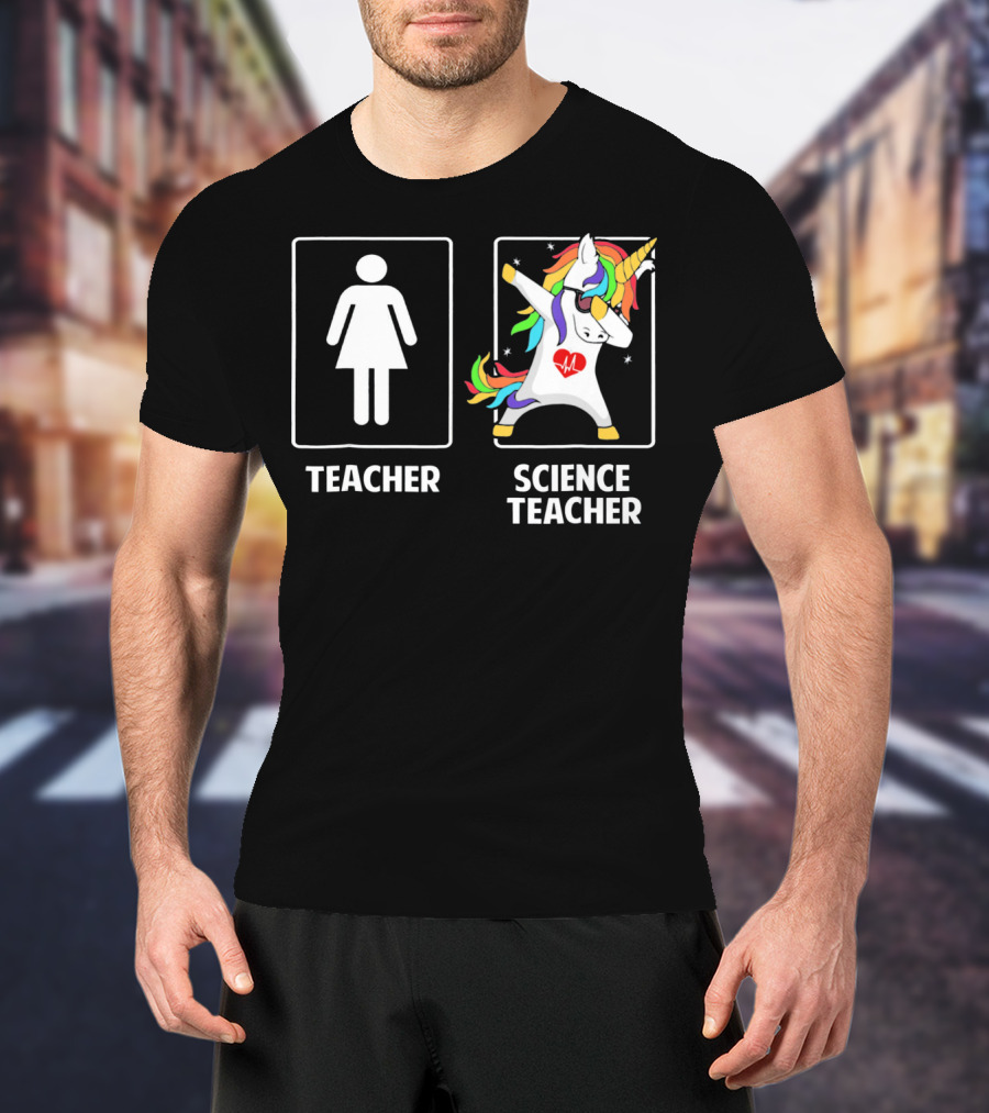 Teacher Science Teacher Unicorn Dabbing T-Shirt