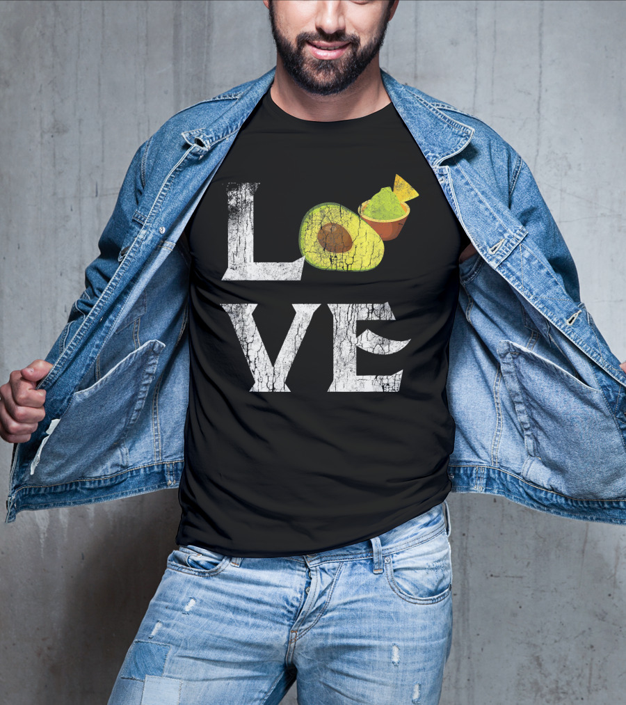 Love Mexican Guacamole Avocado Vegan Tex-Mex Passion T-Shirt