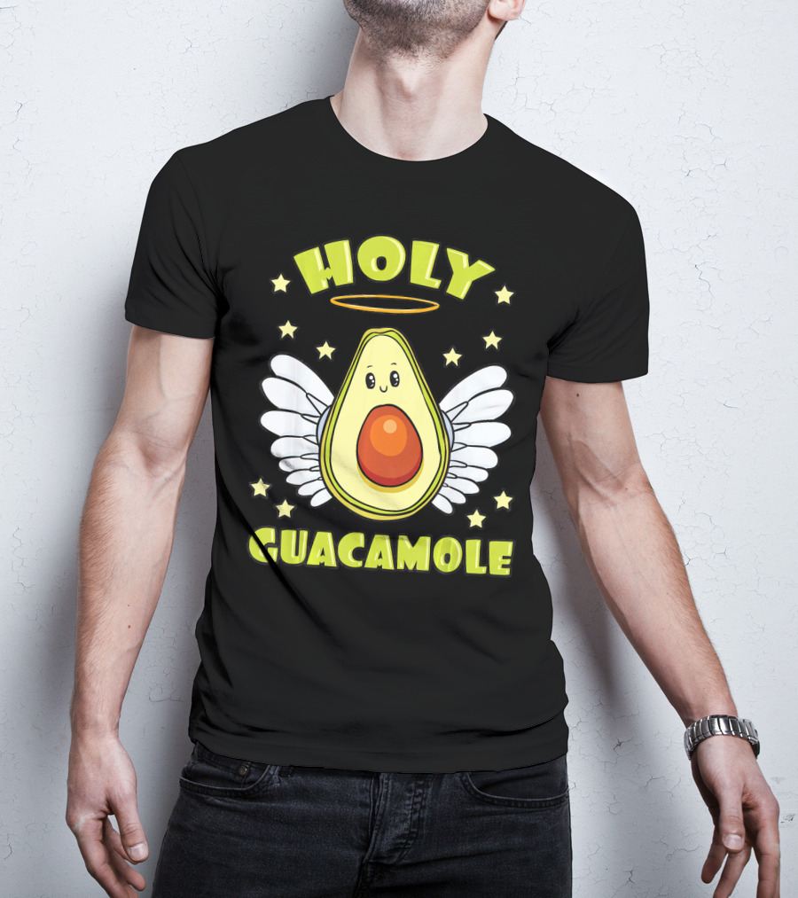 Holy Guacamole Avocado Angel With Halo And Wings T-Shirt