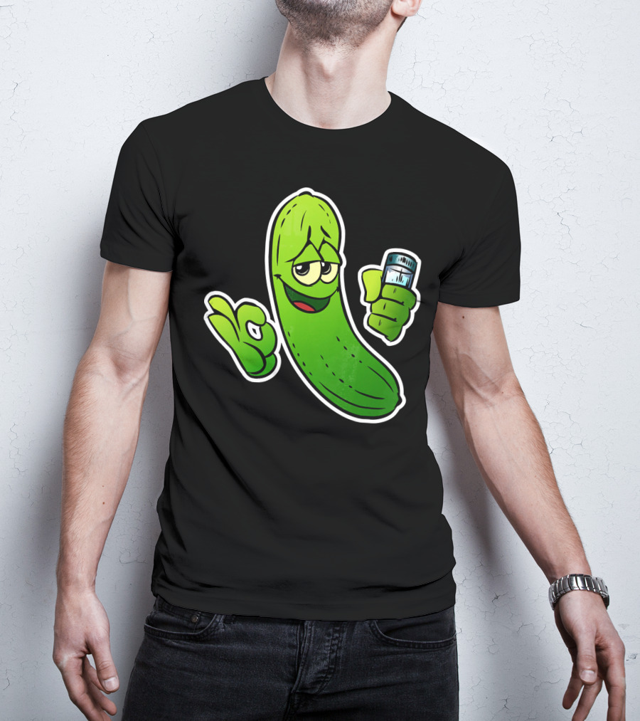 Funny Cool Pickle With Salt Shaker Spicy Vegetables Cucu T-Shirt