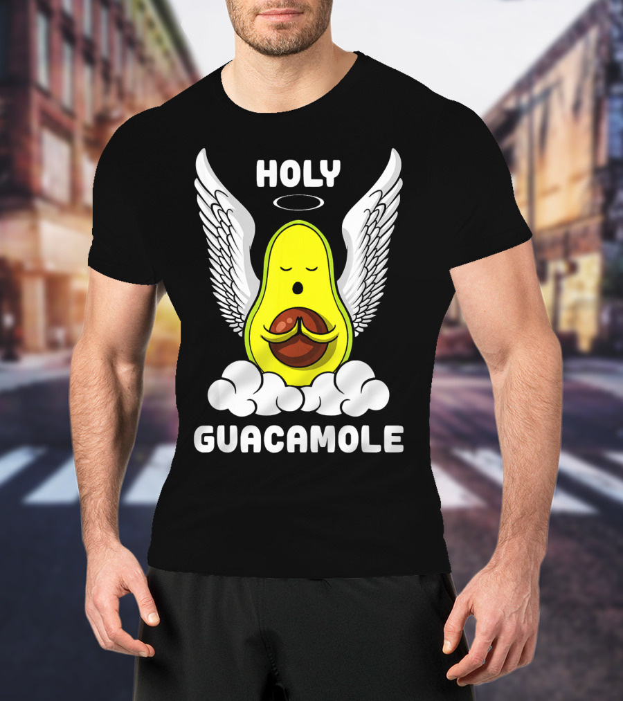 Holy Guacamole Avocado Angel With Wings Vegan Funny T-Shirt