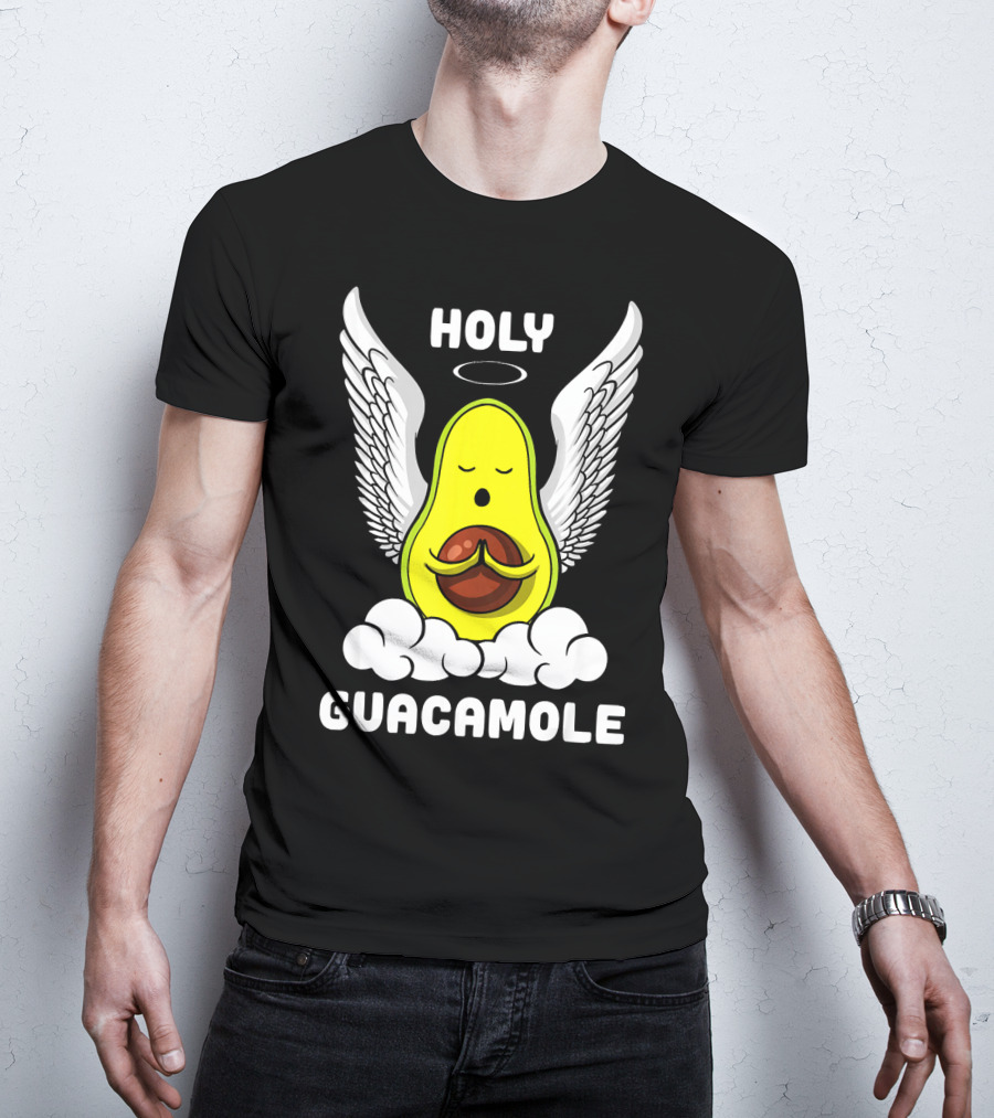 Holy Guacamole Avocado Angel With Wings Vegan Funny T-Shirt