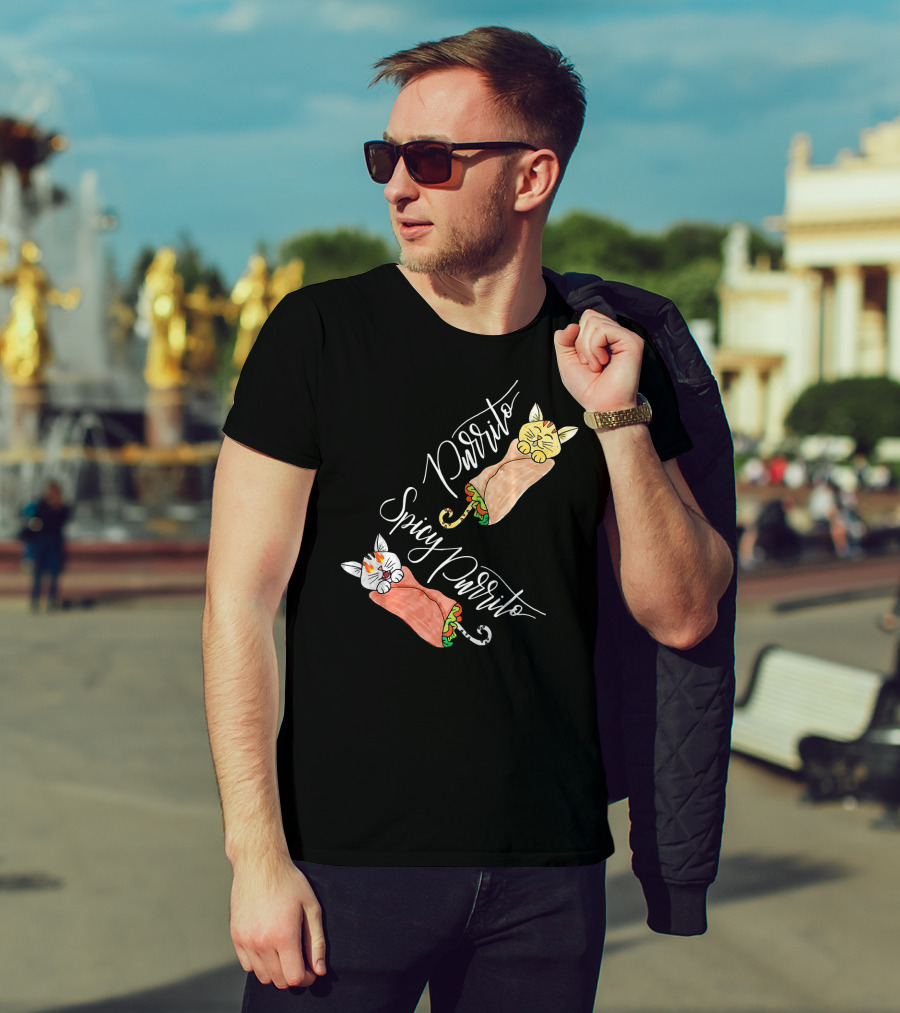 Purrito Spicy Purrito Funny Kitty Cat Burrito T-Shirt