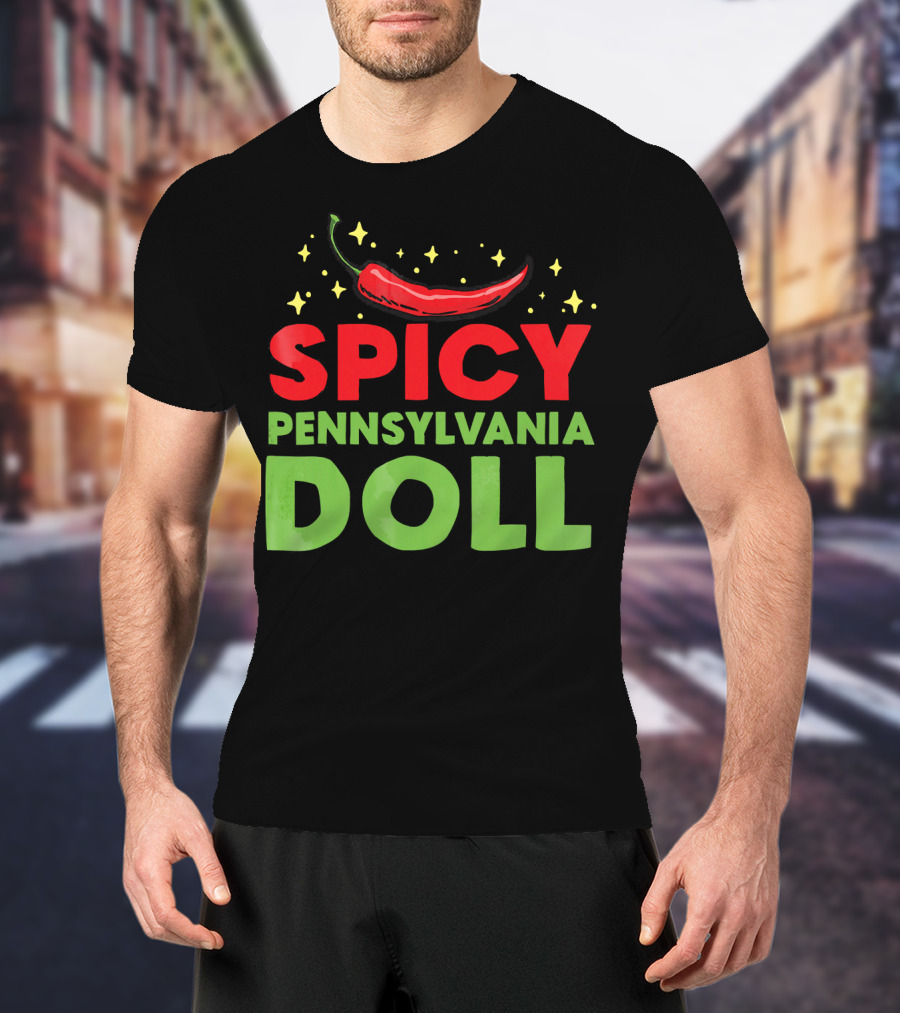Spicy Pennsylvania Doll Chili Pepper Stars Fun T-Shirt
