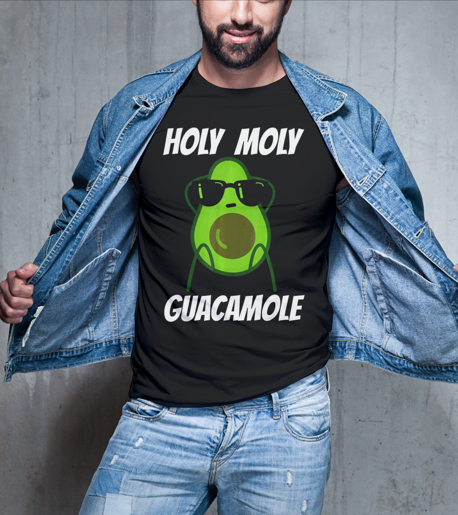 Holy Moly Guacamole Avocado With Sunglasses T-Shirt