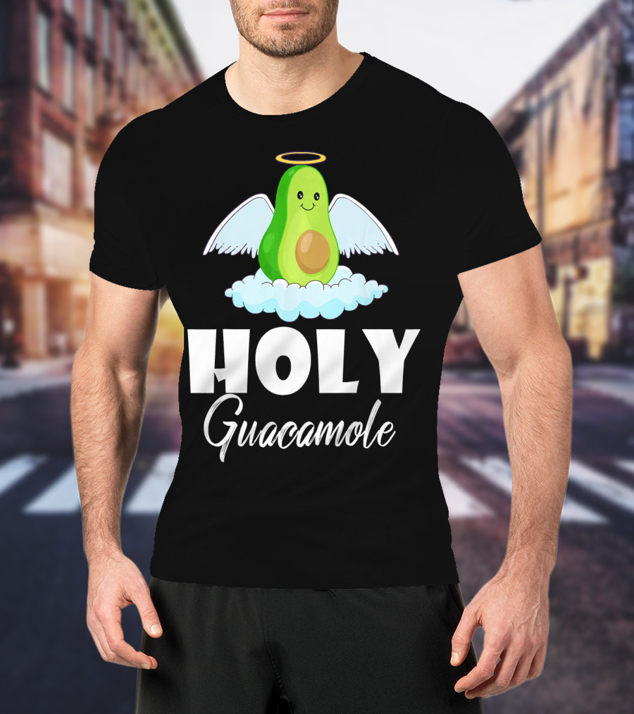 Holy Guacamole Avocado With Angel Wings And Halo T-Shirt
