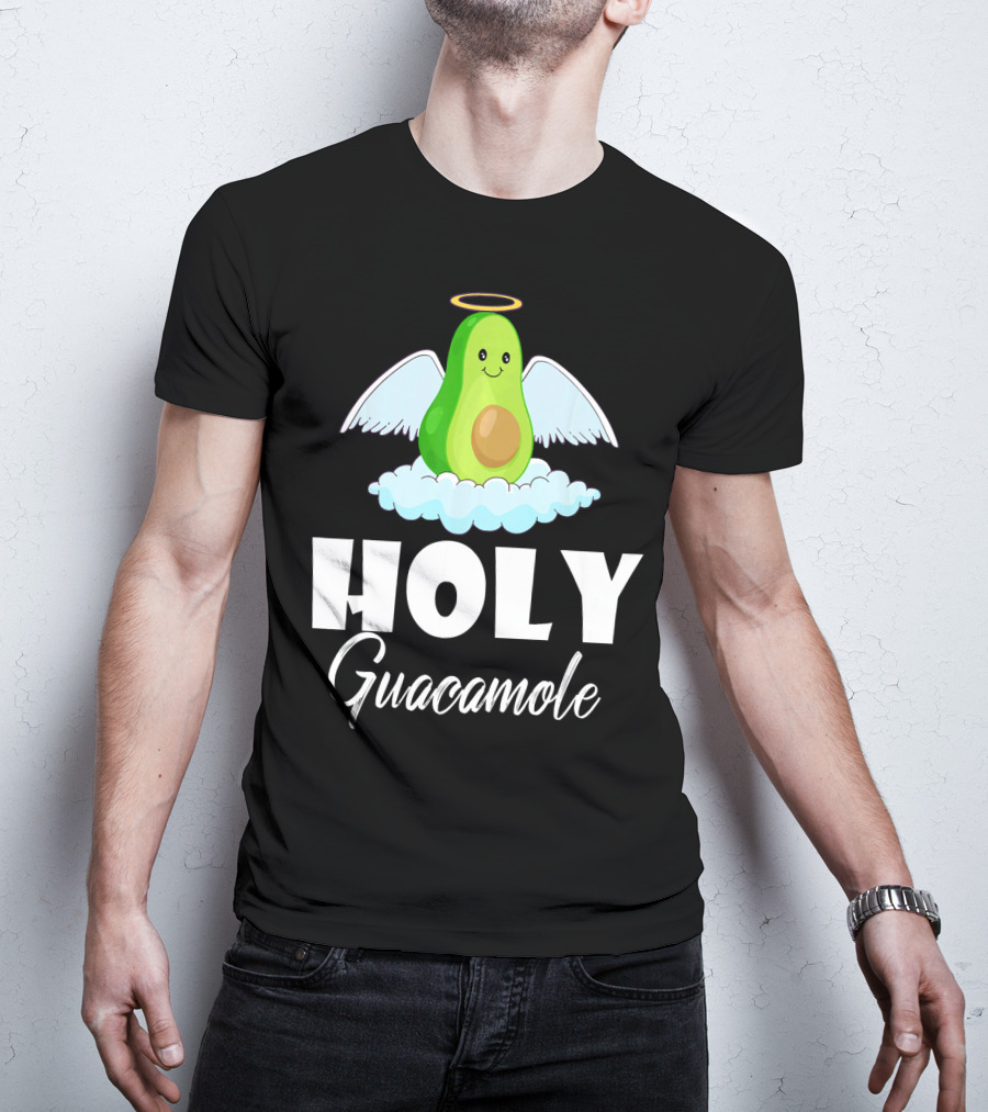 Holy Guacamole Avocado With Angel Wings And Halo T-Shirt