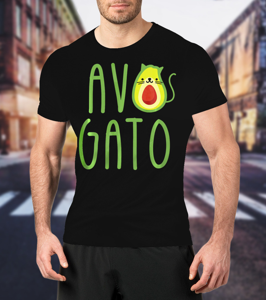 Funny Avogato Cat Cute Guacamole Avocado T-Shirt