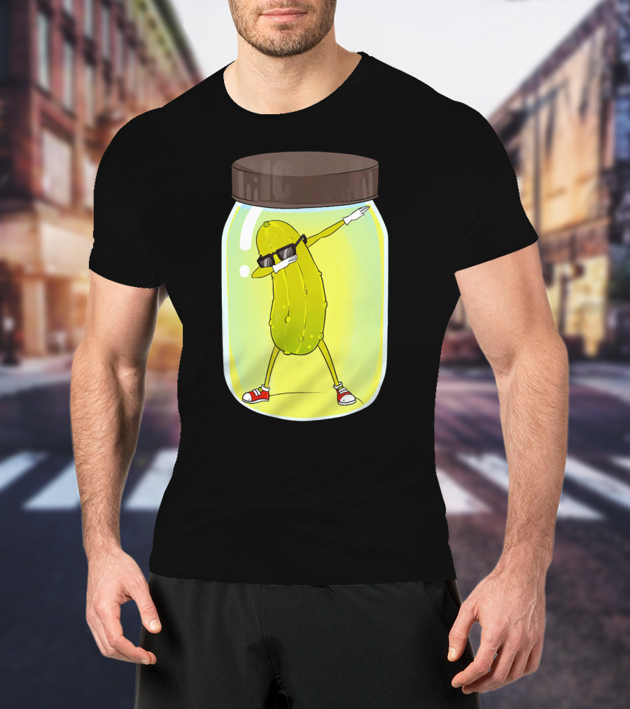 Dancing Pickle Dab In A Jar Cute Pickle Love T-Shirt