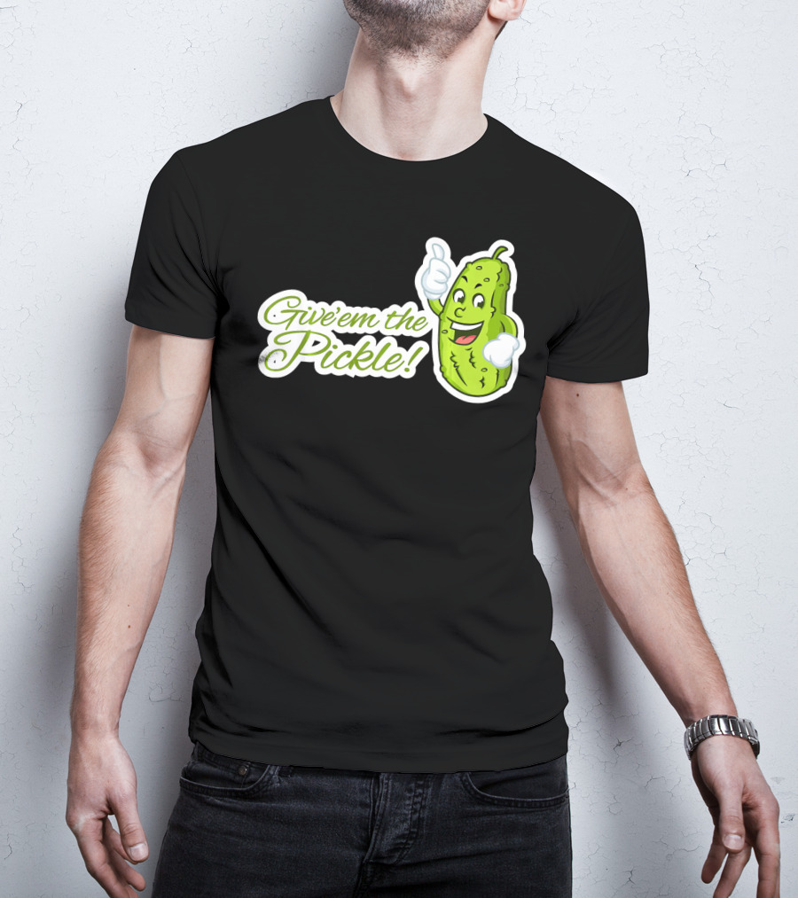 Give'em The Pickle Thumbs Up Cartoon Character T-Shirt