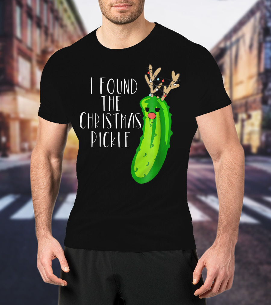 I Found The Christmas Pickle Reindeer Antlers Holiday Humor T-Shirt