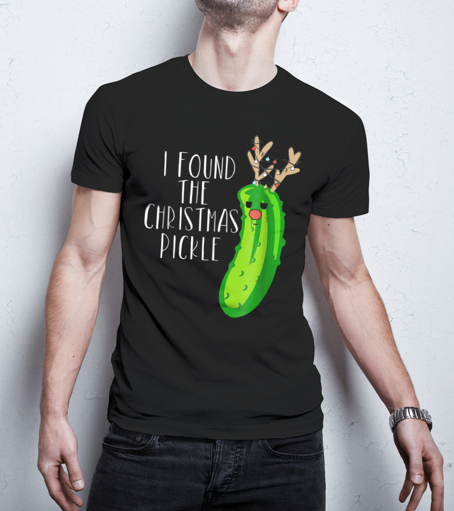 I Found The Christmas Pickle Reindeer Antlers Holiday Humor T-Shirt