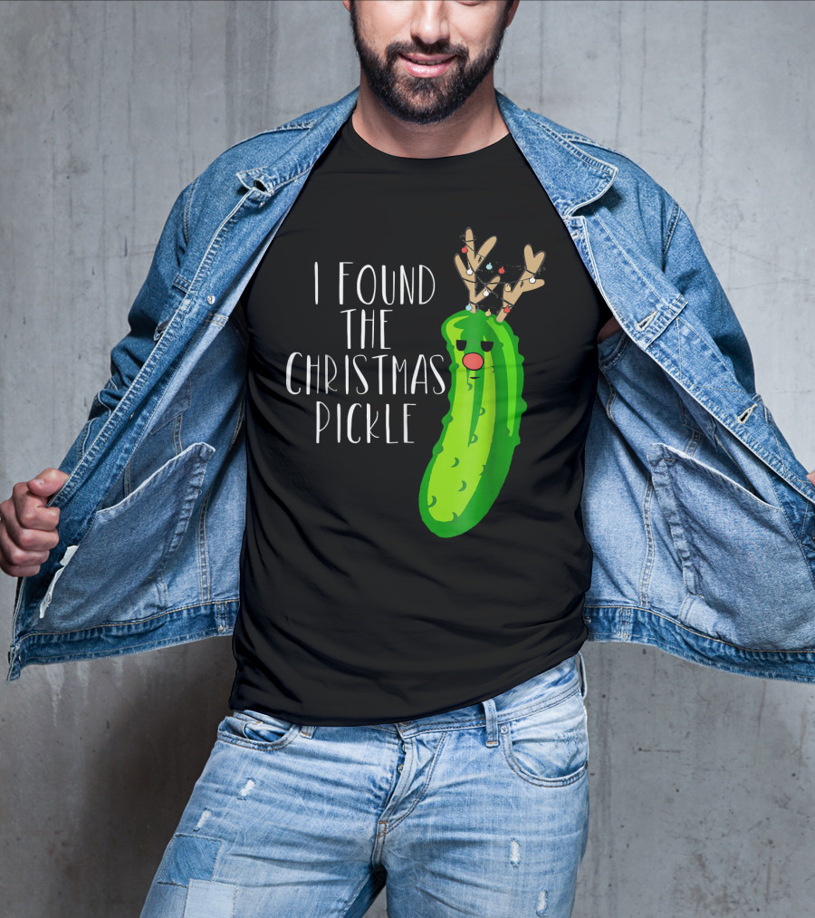 I Found The Christmas Pickle Reindeer Antlers Holiday Humor T-Shirt