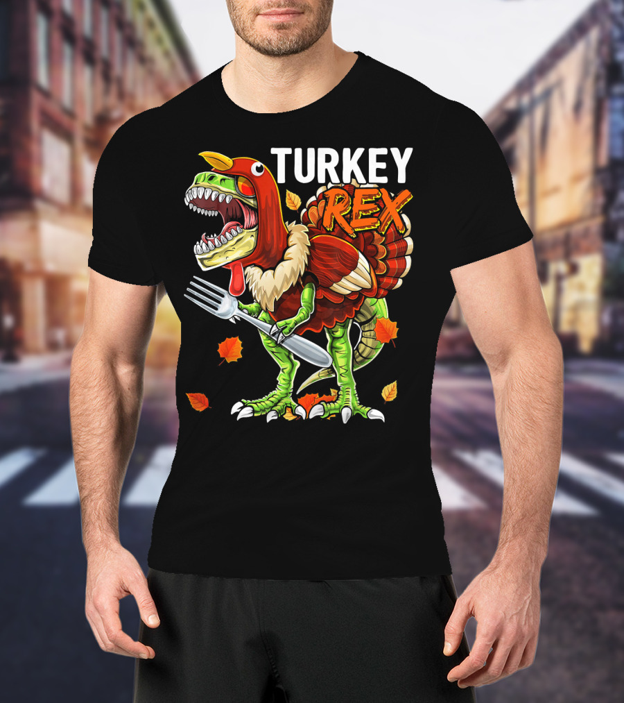 TURKEY REX Thanksgiving Dinosaur Costume T-Shirt