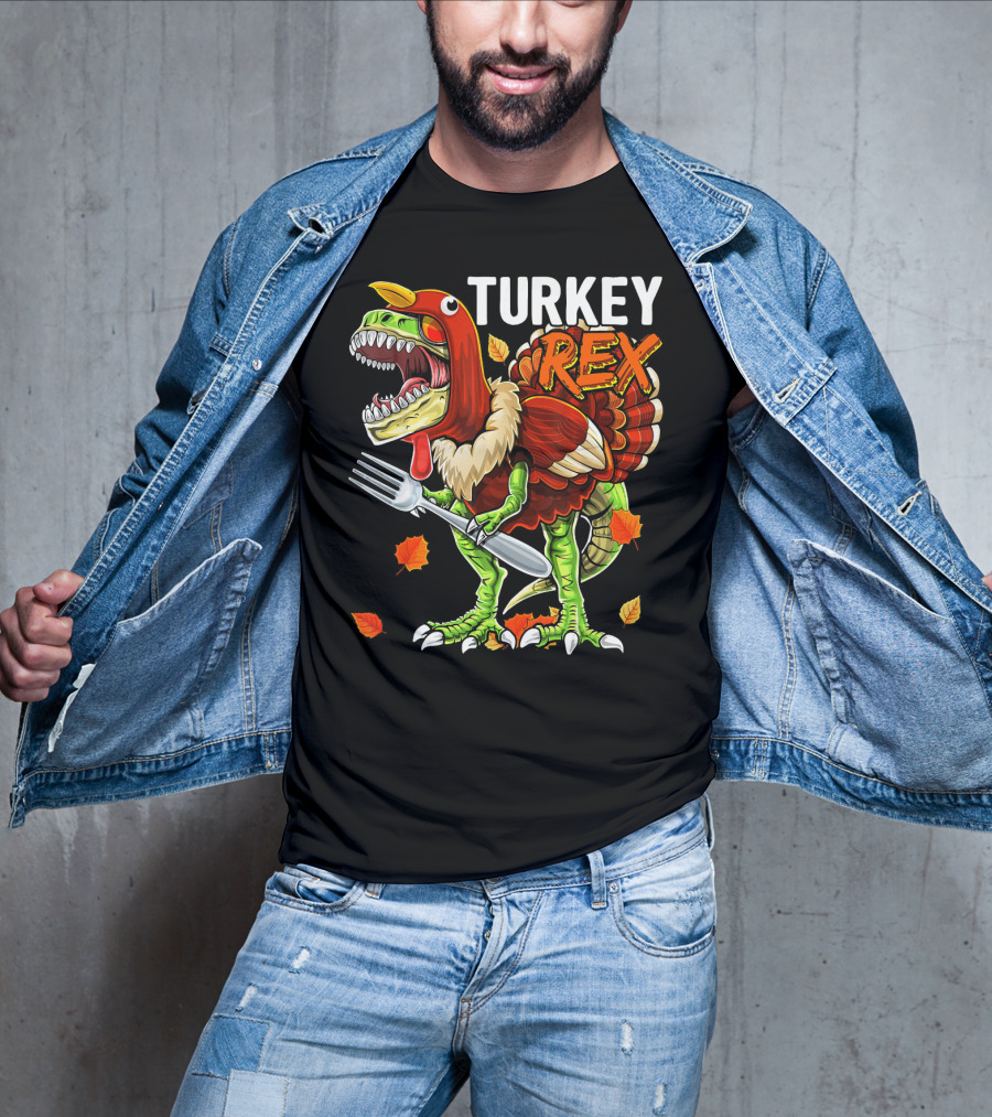 TURKEY REX Thanksgiving Dinosaur Costume T-Shirt
