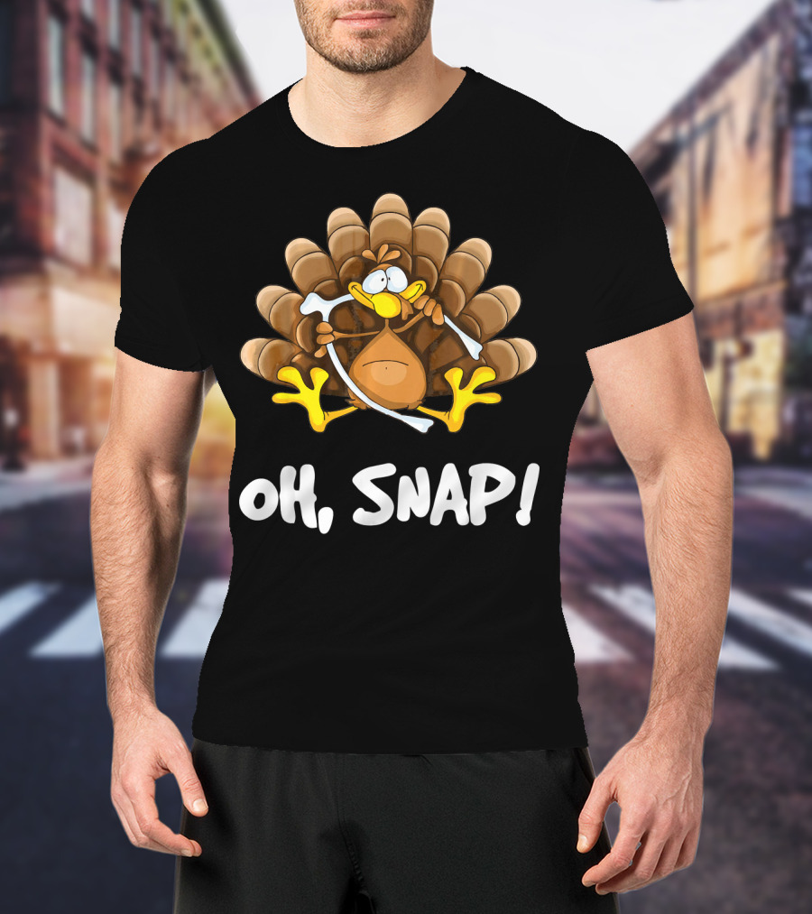 Wishbone Oh Snap Funny Turkey Bone Joke T-Shirt