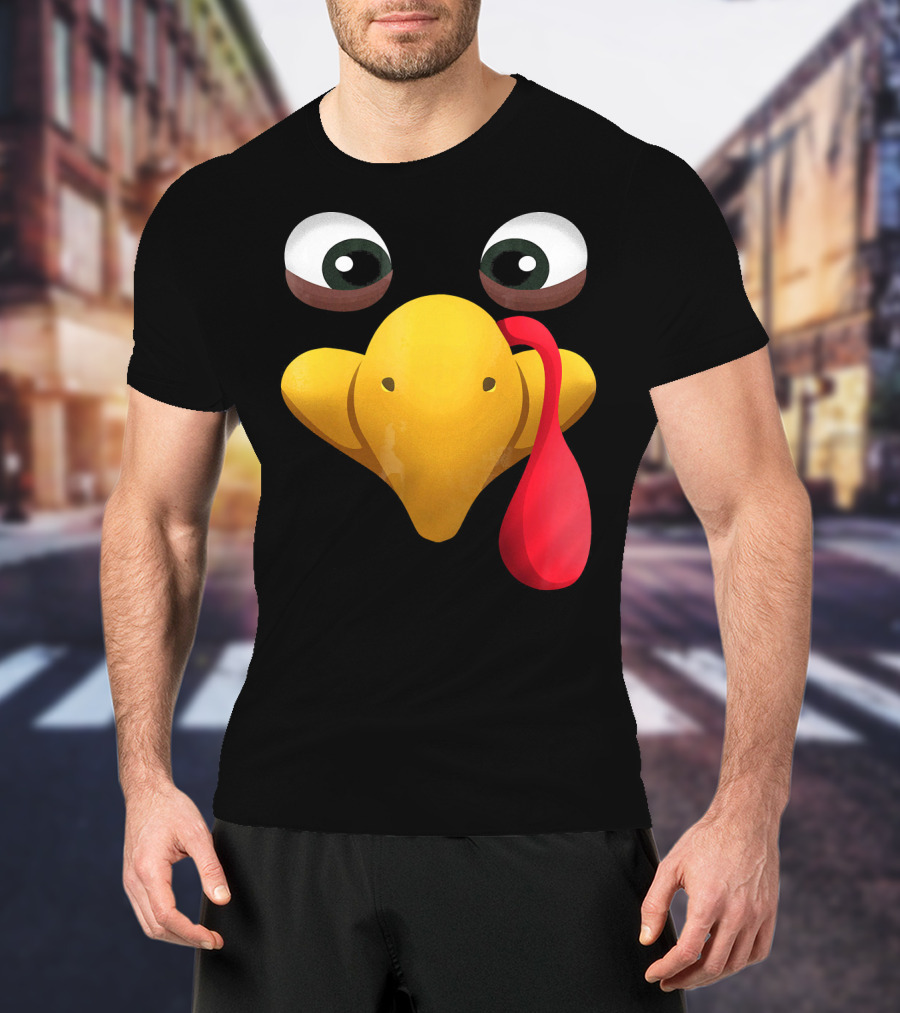 Funny Turkey Face With Realistic Expression T-Shirt