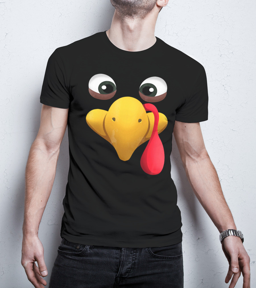 Funny Turkey Face With Realistic Expression T-Shirt