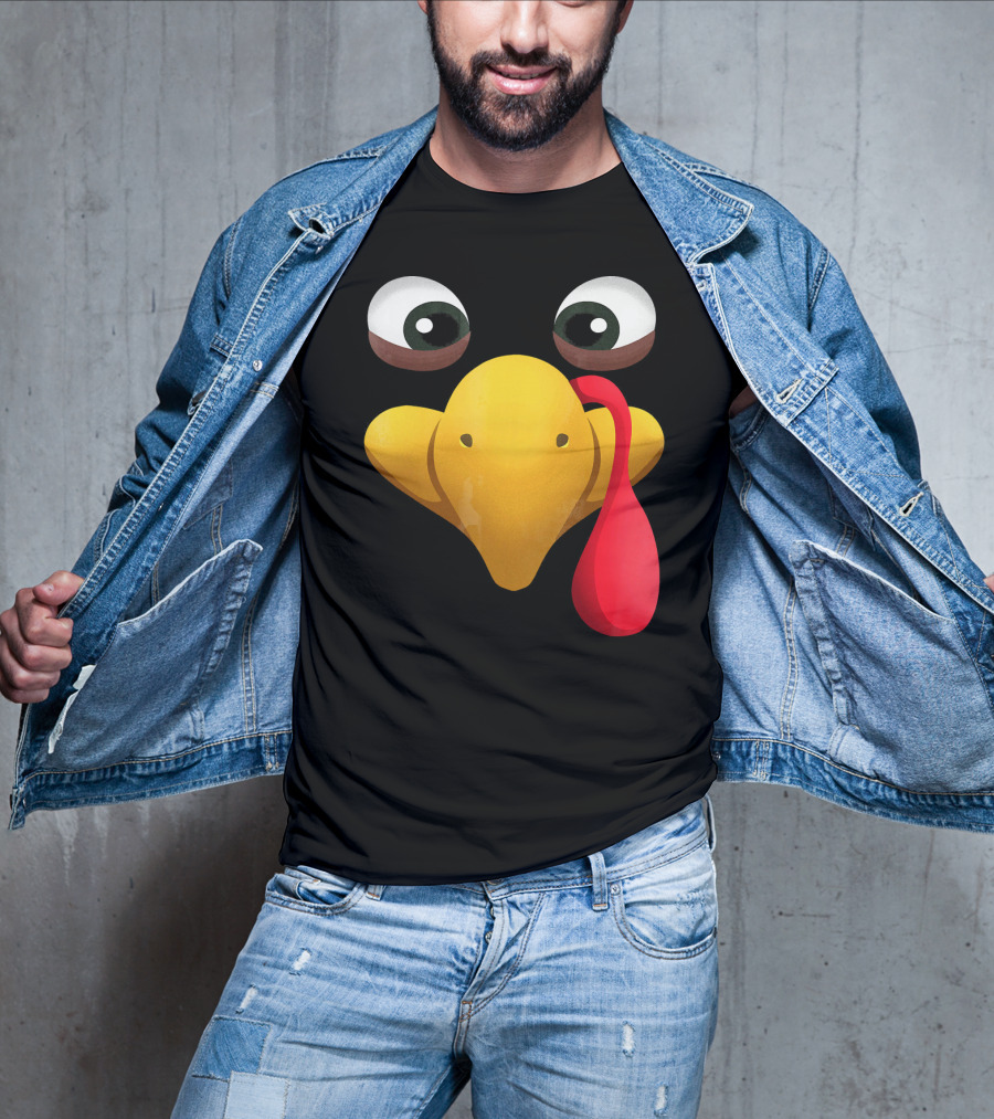 Funny Turkey Face With Realistic Expression T-Shirt