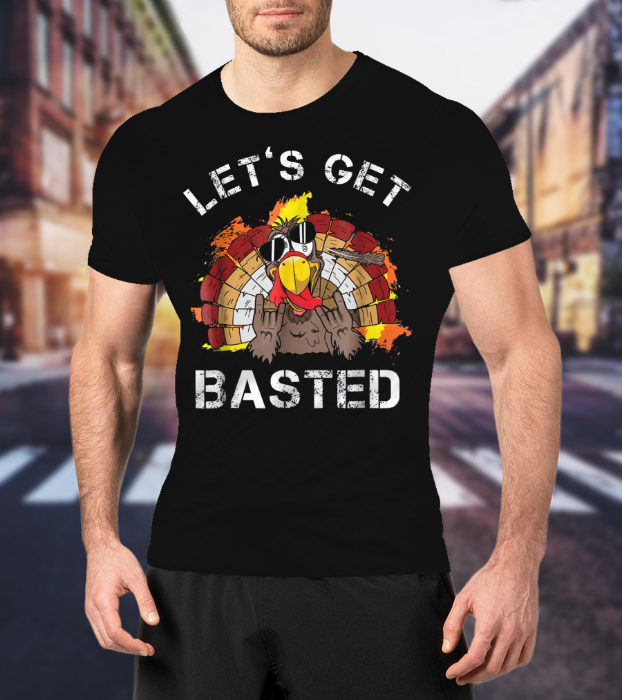 Let's Get Basted Crazy Turkey Mens T-Shirt