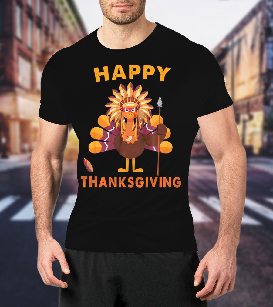 Happy Thanksgiving Native American Indian Turkey T-Shirt