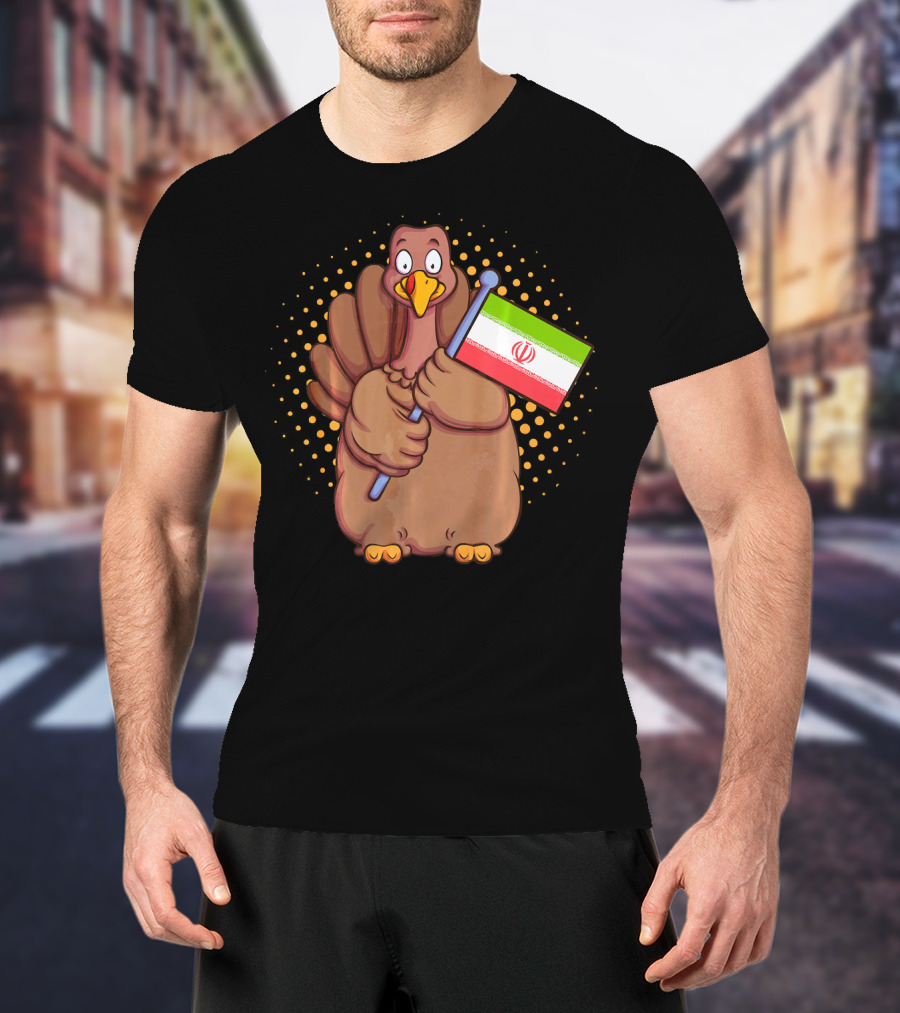 Iranian Turkey Holding Iran Flag For Thanksgiving T-Shirt
