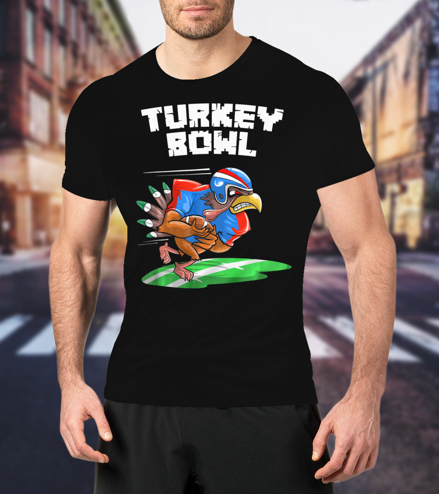 Turkey Bowl Funny Thanksgiving Football Turkey T-Shirt
