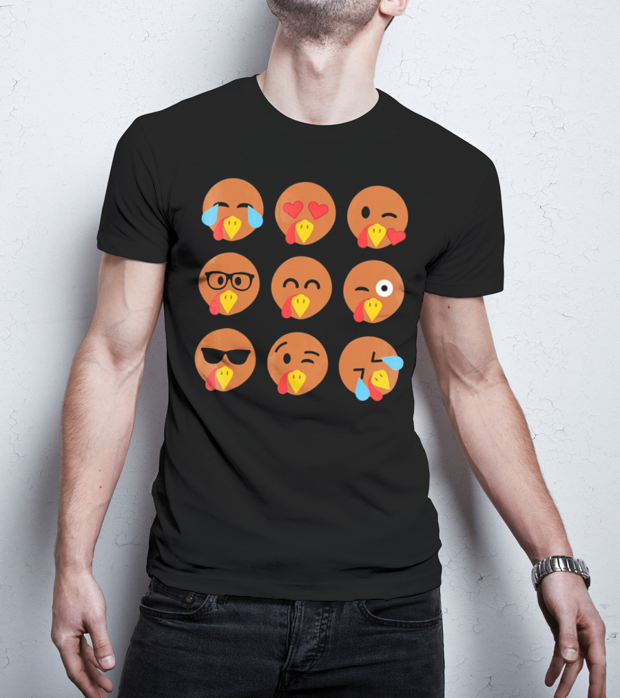 Turkey Emojis Crying Winking Heart Eyes Sunglasses Glasses Expressions T-Shirt