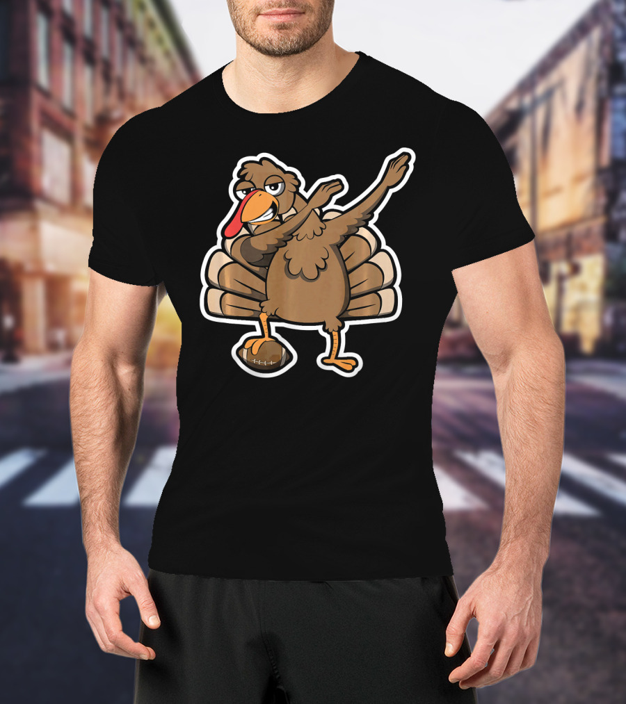 Thanksgiving Turkey Dab Football Touchdown Dance T-Shirt