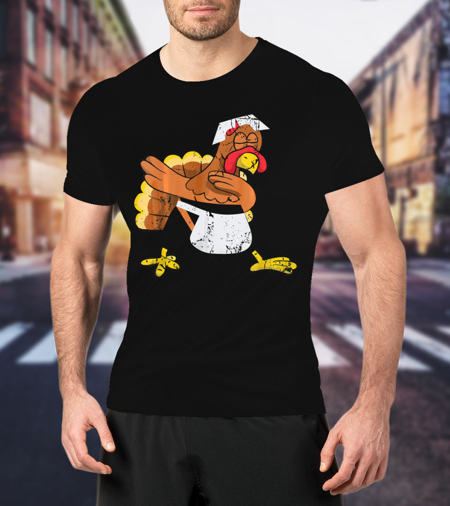 Dabbing Turkey Pilgrim Thanksgiving Dance T-Shirt