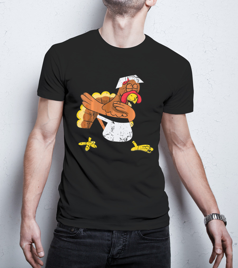Dabbing Turkey Pilgrim Thanksgiving Dance T-Shirt