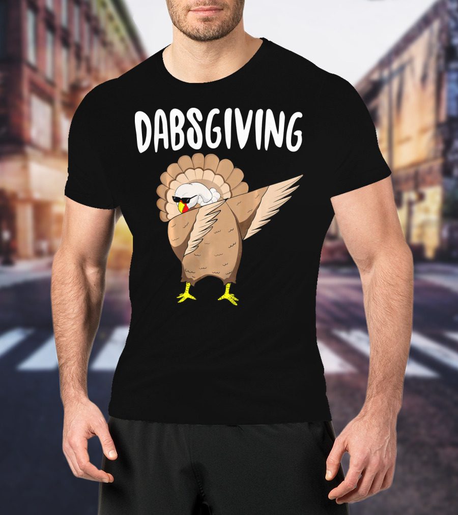 Dabsgiving Cool Dabbing Turkey Funny Thanksgiving T-Shirt